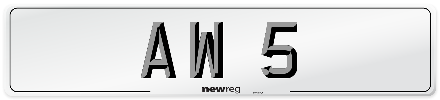 AW 5 Number Plate from New Reg